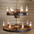 Double Wagon Wheel Chandelier