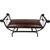 Double Vanity Bench with Tacks - Antique Brown