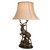 English Deer Table Lamp with Linen Shade - Left Facing