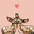 Fawns & Flowers Heart Coral Canvas Art