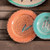 Feather Design Melamine Dinner Plates - Set of 4