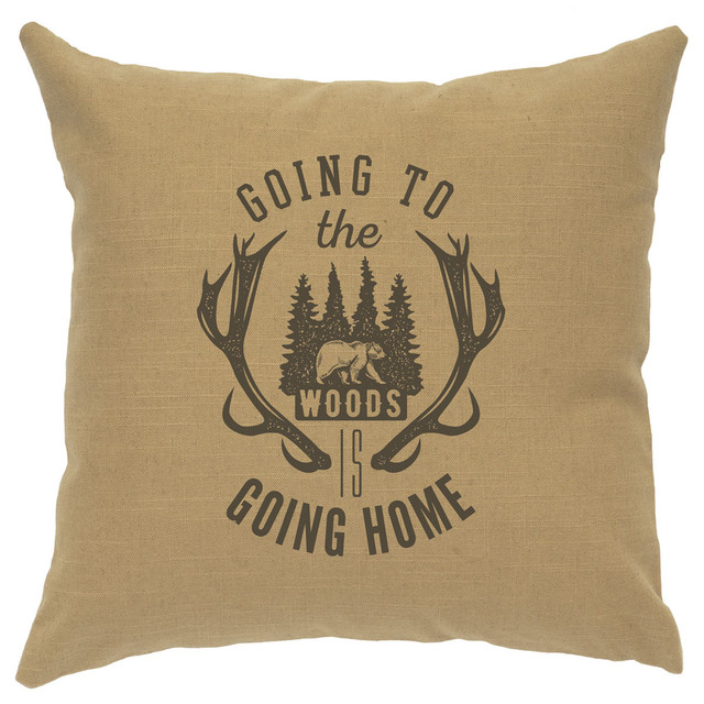 Going to the Woods Pillow - Straw