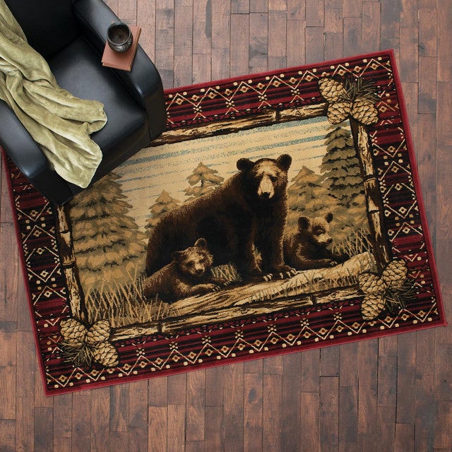 Grizzly Mama & Cubs Rug - 2 x 3