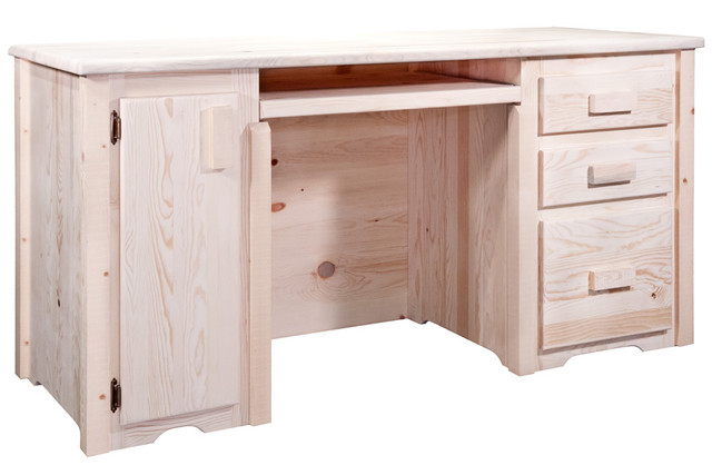 Homestead Computer Desk with 3 Drawers - Unfinished