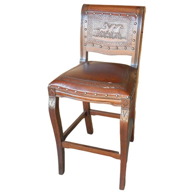 Imperial Counter Stool - Running Horses & Rustic