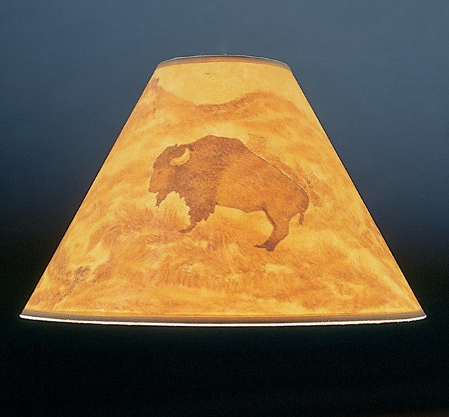 Hand Painted Bison Lamp Shade