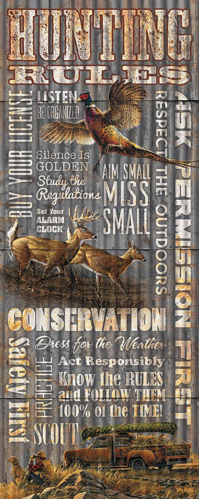 Learn to Hunt Wood Sign
