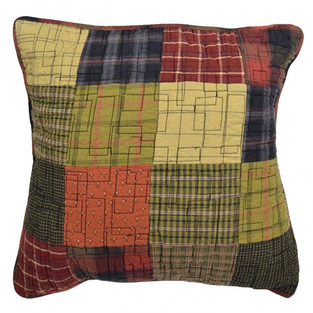 Lodge Plaid Patches Pillow