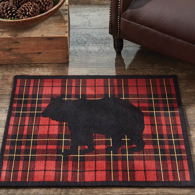 Lumberjack Plaid Bear Rug - 2 x 3
