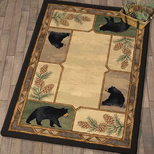Mellow Mornings Black Bear Rug - 3 x 4