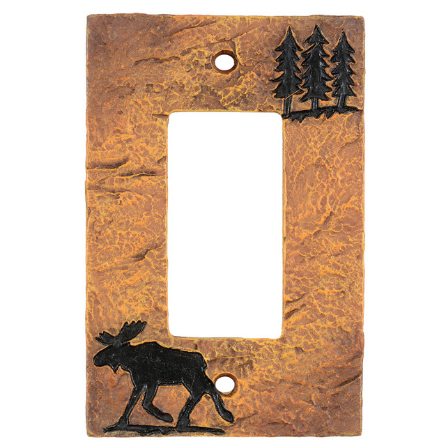 Moose Forest Stone Rocker Plate - SALE