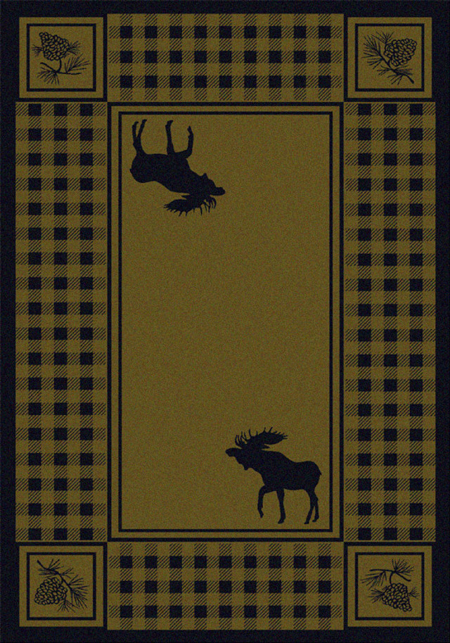 Moose Refuge Green Rug - 8 x 11