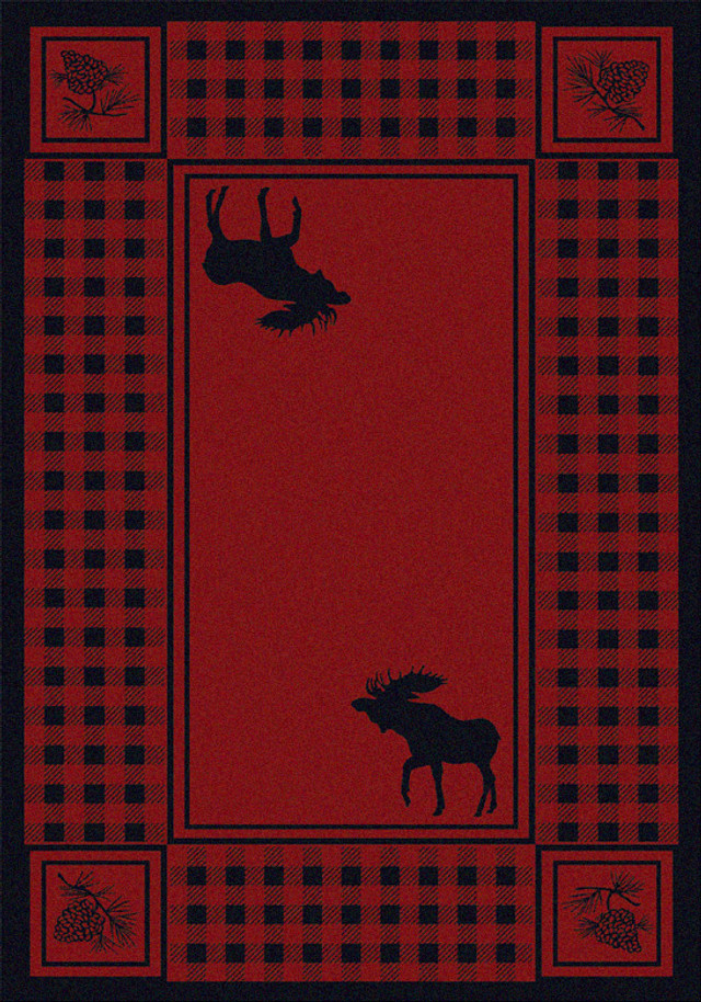 Moose Refuge Red Rug - 8 x 11