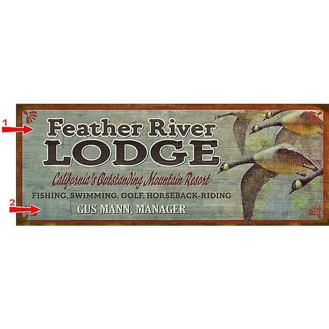Geese Lodge Sign - 14 x 36