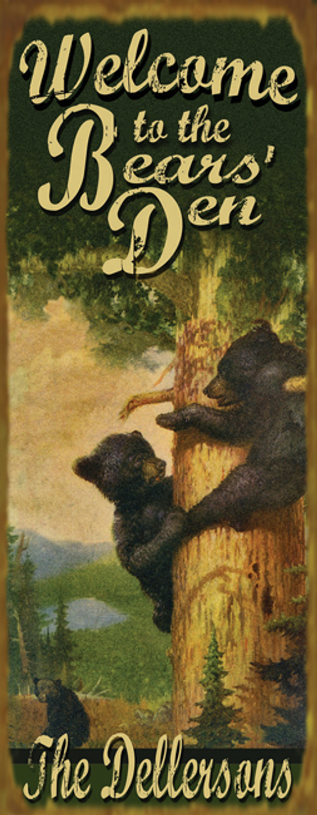 Welcome to the Bears Den Sign - 14 x 36
