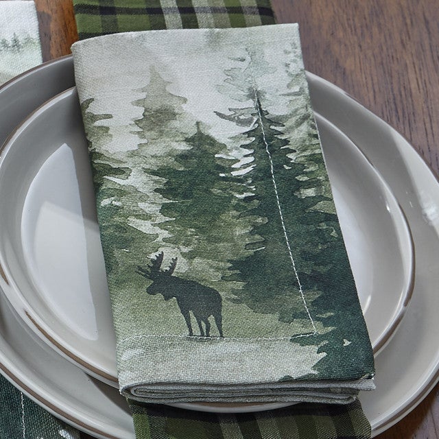 Mystic Forest Moose & Bear Napkins - Set of 4