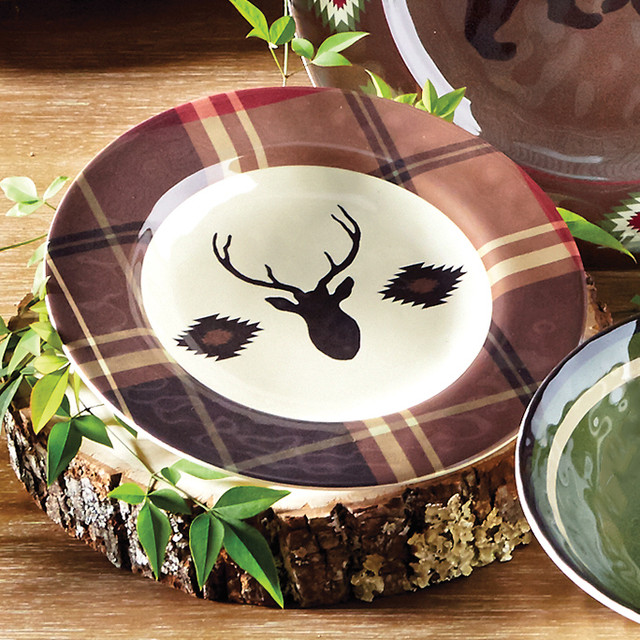 Native Bear Melamine Salad Plates - Set of 4