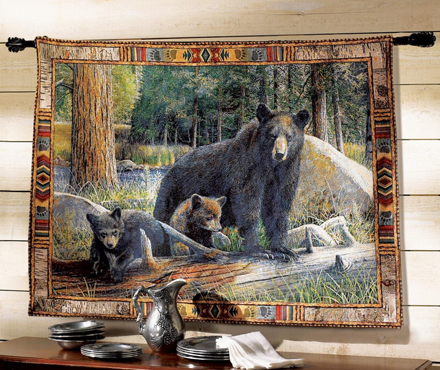 Black Bear Tapestry Wall Hanging