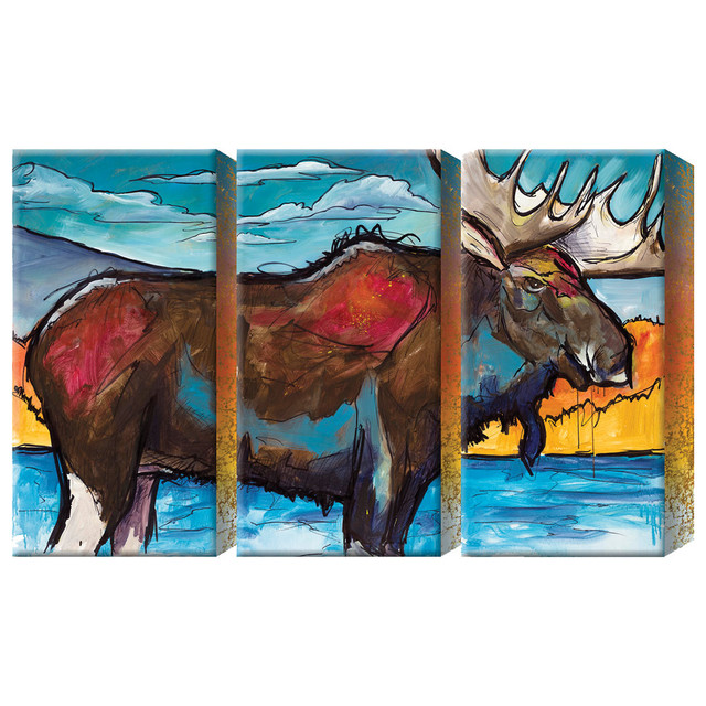 Northern Moose Box Wall Art - Set of 3