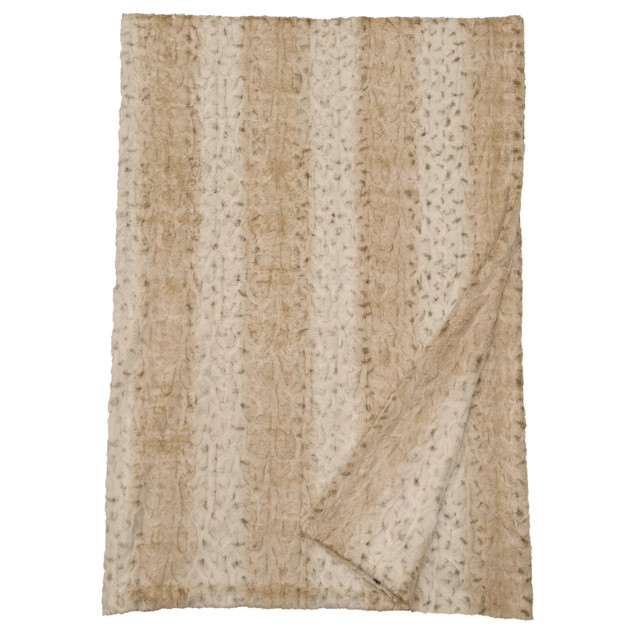 Pearl Leopard Cuddle Fur Throw