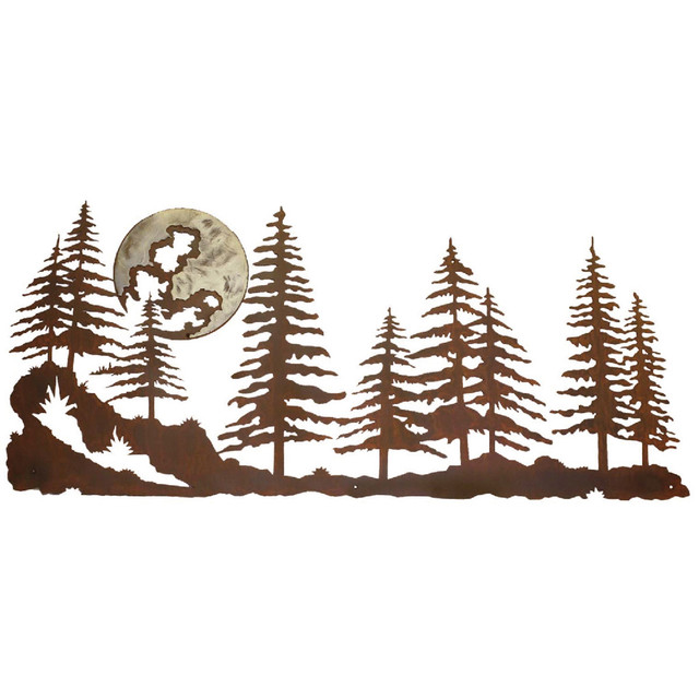 Pine Forest Burnished Metal Wall Art