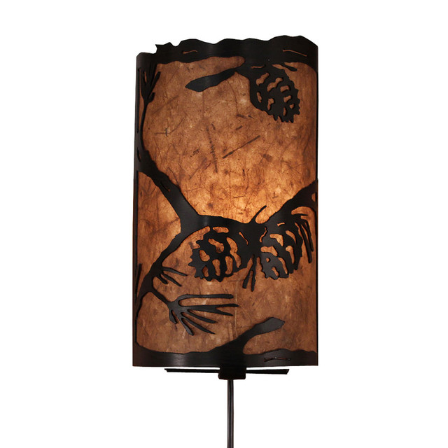 Pine Branch Scene Panel Sconce
