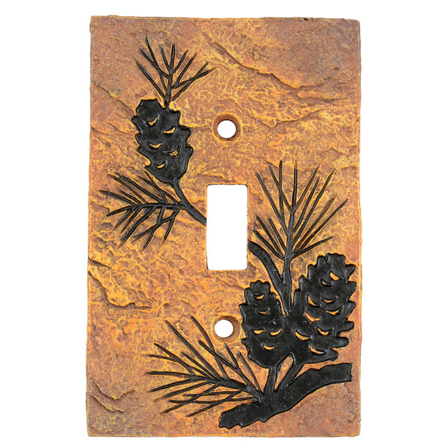 Pinecone Forest Stone Single Switch Cover