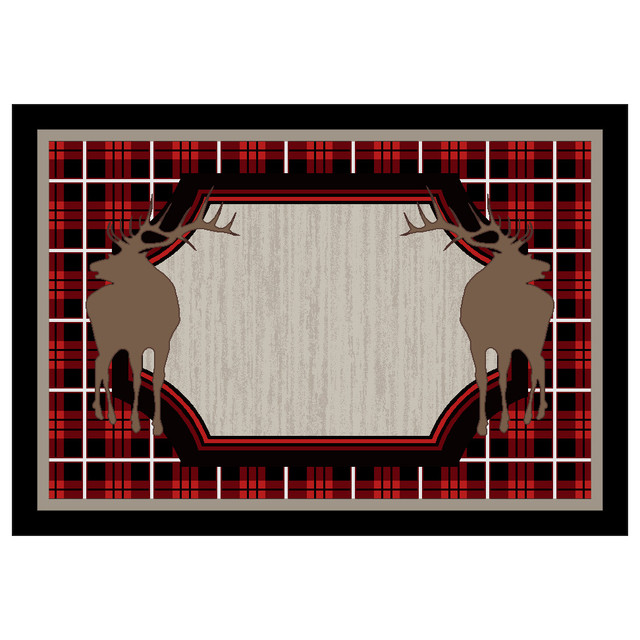 Plaid Elk Rug - 3 x 4