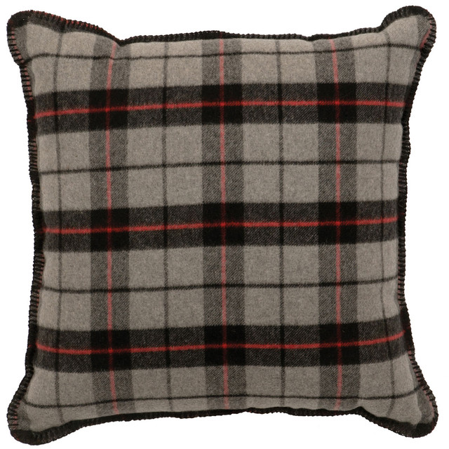 Ponderosa Gray Plaid Pillow