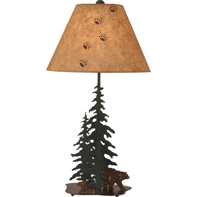 Roaming Bear Duo and Evergreen Pines Table Lamp