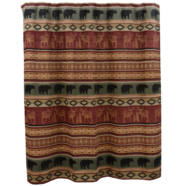 Rocky Ridge Moose & Bear Shower Curtain