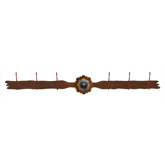 Round Copper Berry Concho 6 Hook Coat Rack