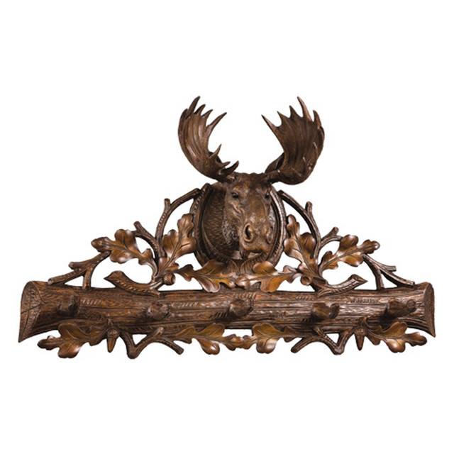 Rustic Moose Head Wall Hooks