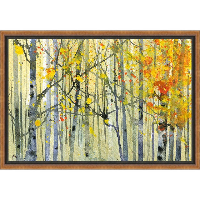 September Birch Forest Framed Canvas