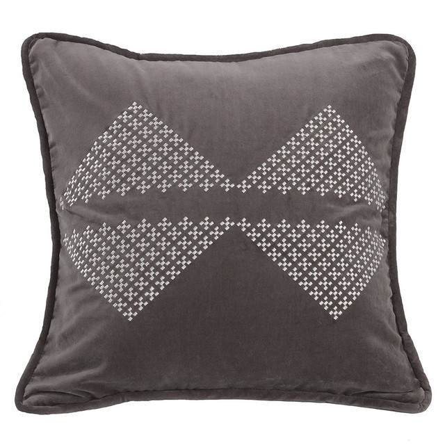 Silver Mountain Embroidered Diamond Pillow