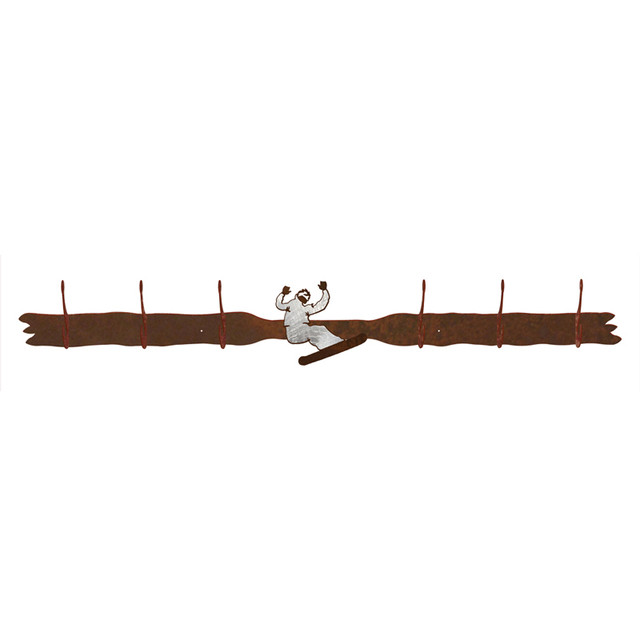 Snowboarder 6 Hook Coat Rack