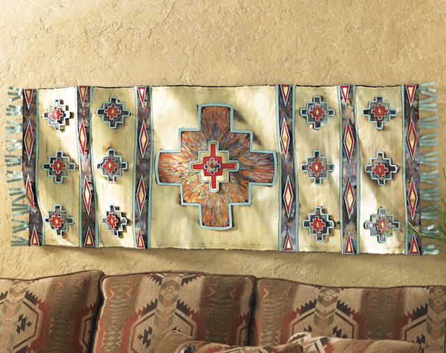 Southwestern Rug Metal Art Wall Hanging