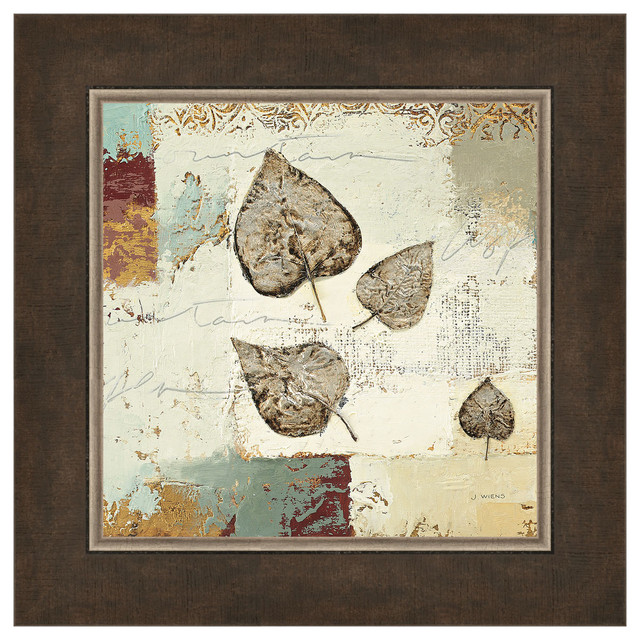 Square Silver Leaves I Framed Print