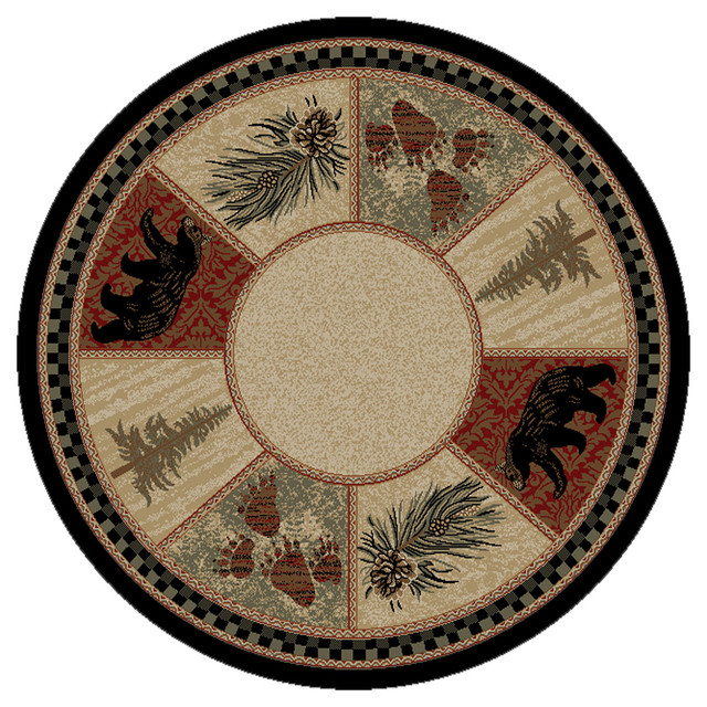 Timber Woods Bear Rug - 5 Ft. Round