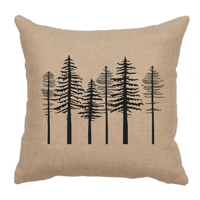 Trees Linen Pillow - Natural