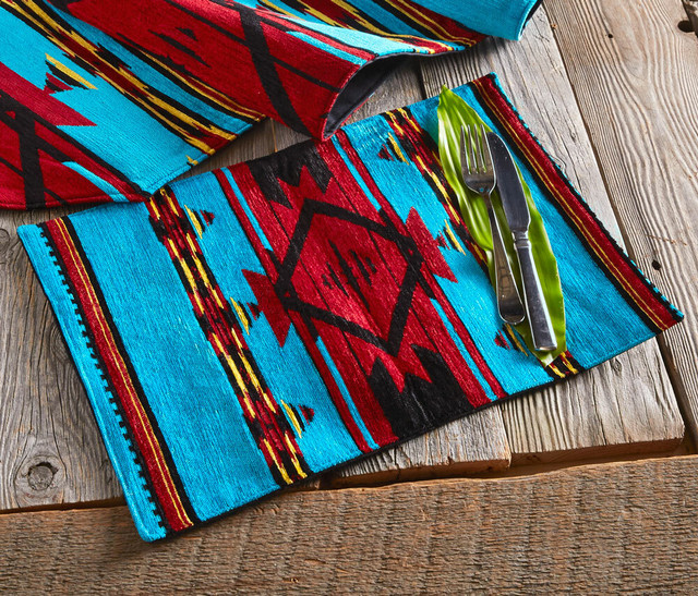 Turquoise Flame Chenille Placemat