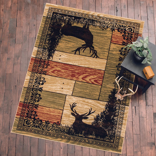 Weathered Wood Elk Rug - 2 x 3