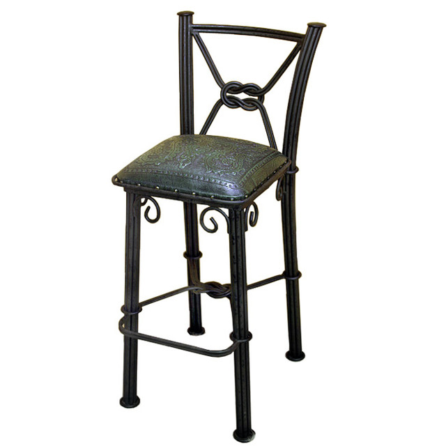 Coronado Iron Counter Stool with Back - Colonial Sage - Set of 3