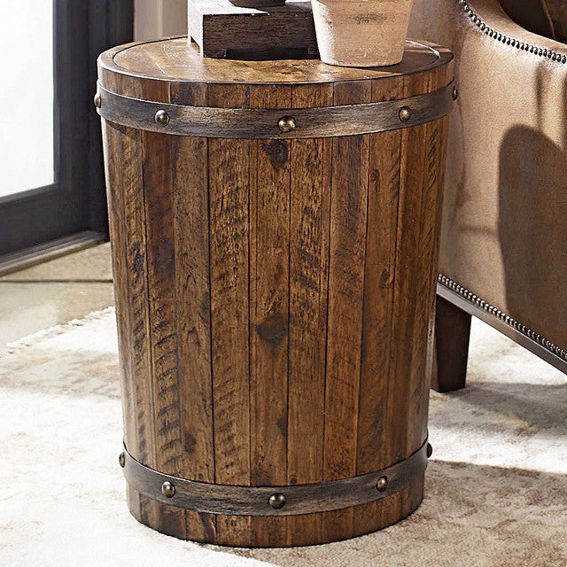 Whiskey Barrel Accent Table