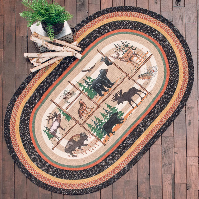 Wildlife Cabin Braided Rug - 20 x 30