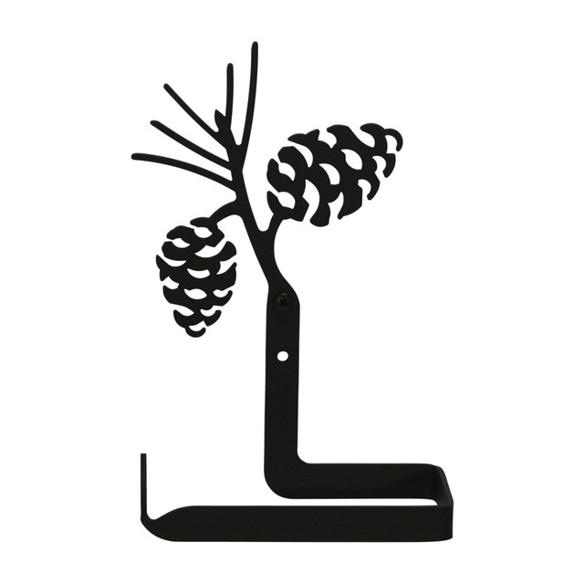 Wrought Iron Pinecone Arm Toilet Tissue Holder
