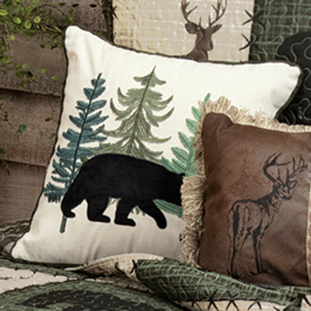 Bear & Cub Forest Pillow