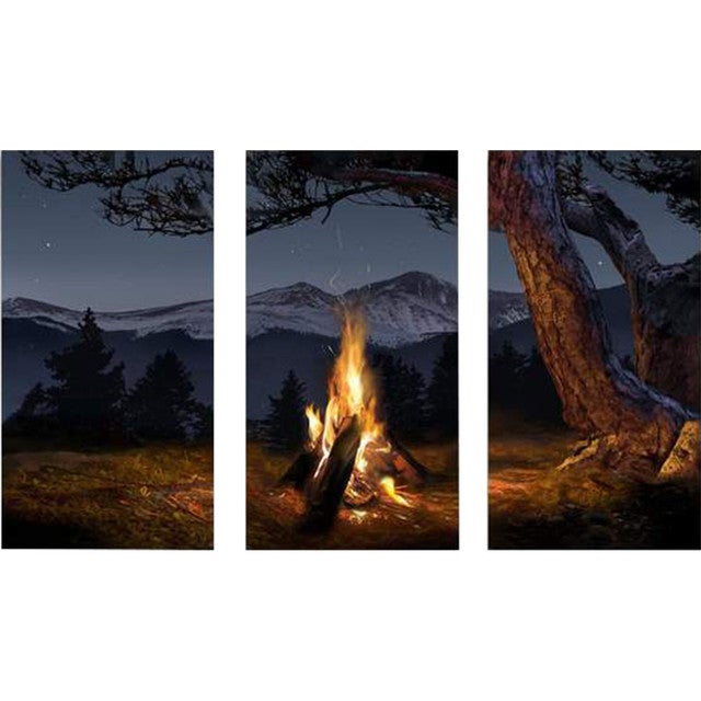 At the Campfire Personalized Wrapped Canvas Triptych