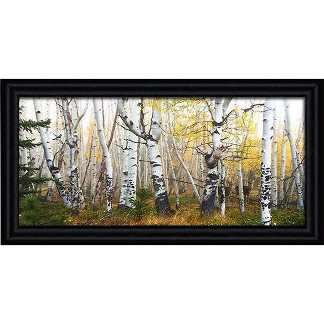 Morning Birch Grove Personalized Framed Canvas - 35 x 20