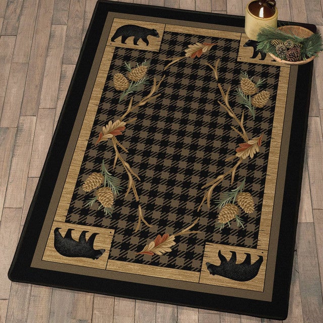Black Bear Cabin Rug Collection